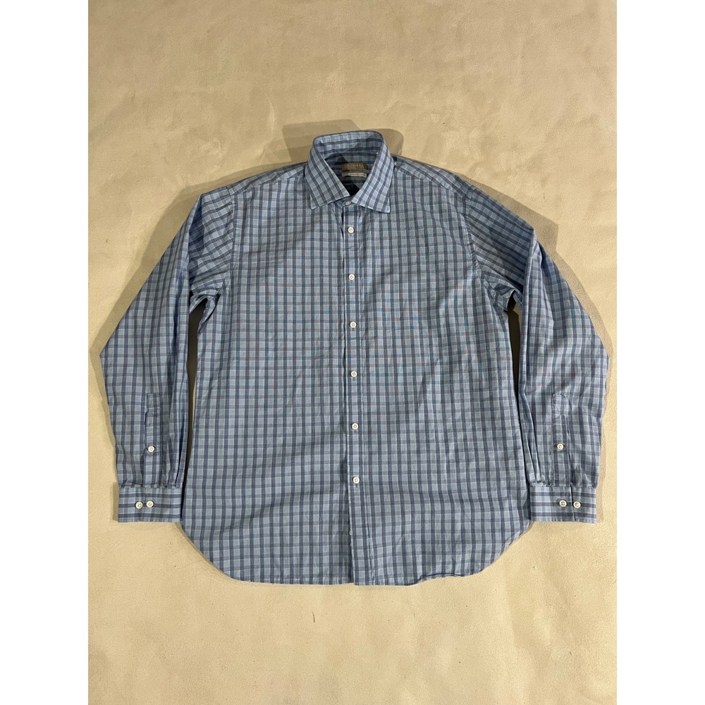MICHAEL KORS Men's Slim Fit Plaid Dress Shirt Large 16.5 Collar 34/35 Sleeve